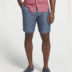 Washed Stoned & Beaten Vintage 1946 Chambray Linen Shorts